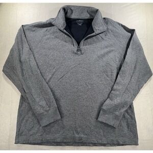 L.L.Bean Slightly Fitted Gray Quarter Zip Pullover Long Sleeve Shirt Size L